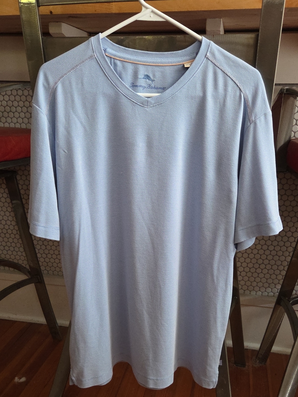 Tommy Bahama Light Blue V-Neck Performance Tee